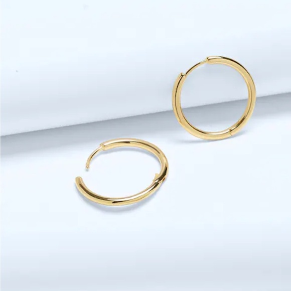 NWT Madewell Demi-Fine Medium Hoop Earrings - Picture 1 of 6